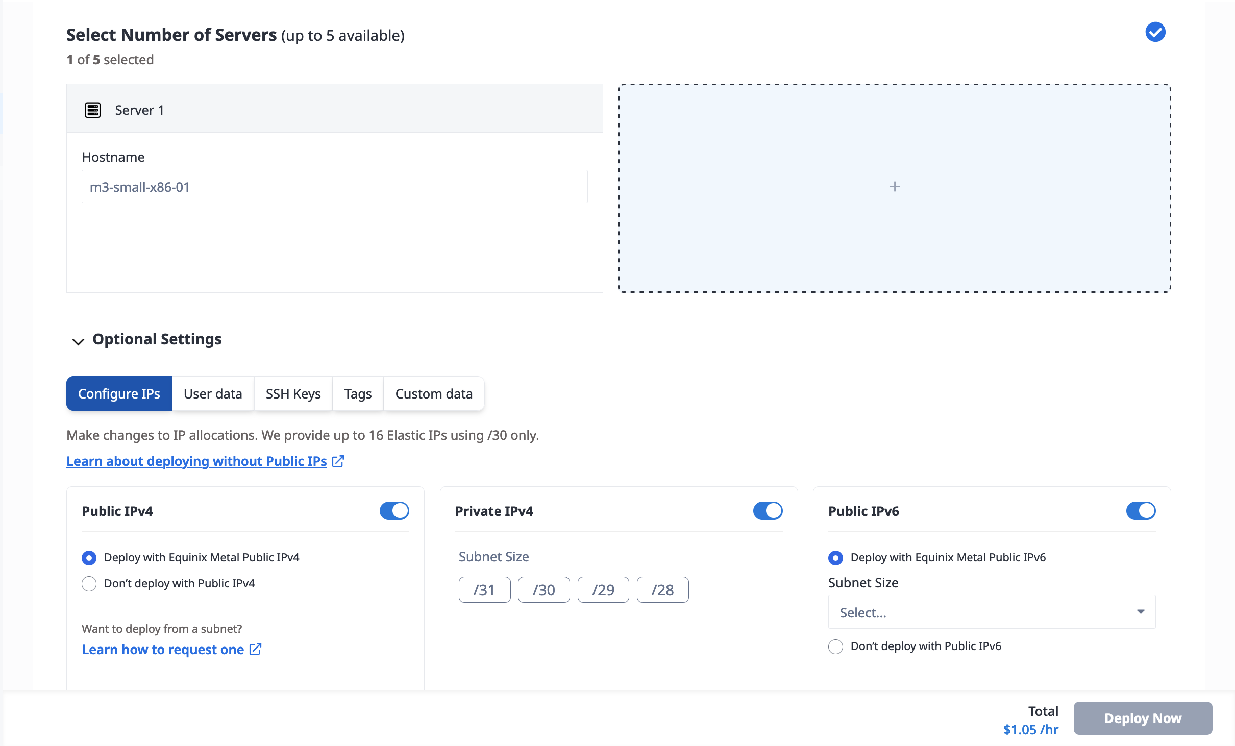 Additional provisioning options in the console