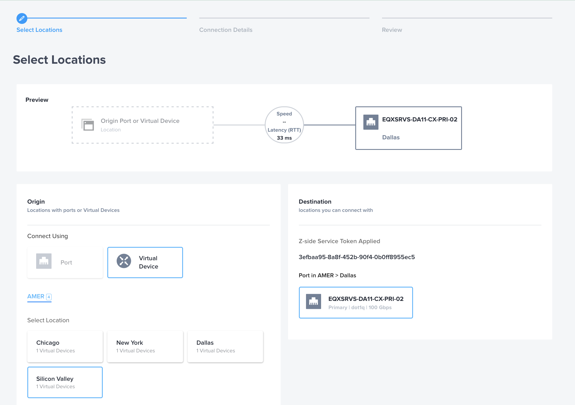 Location and Device Selection in Fabric Portal