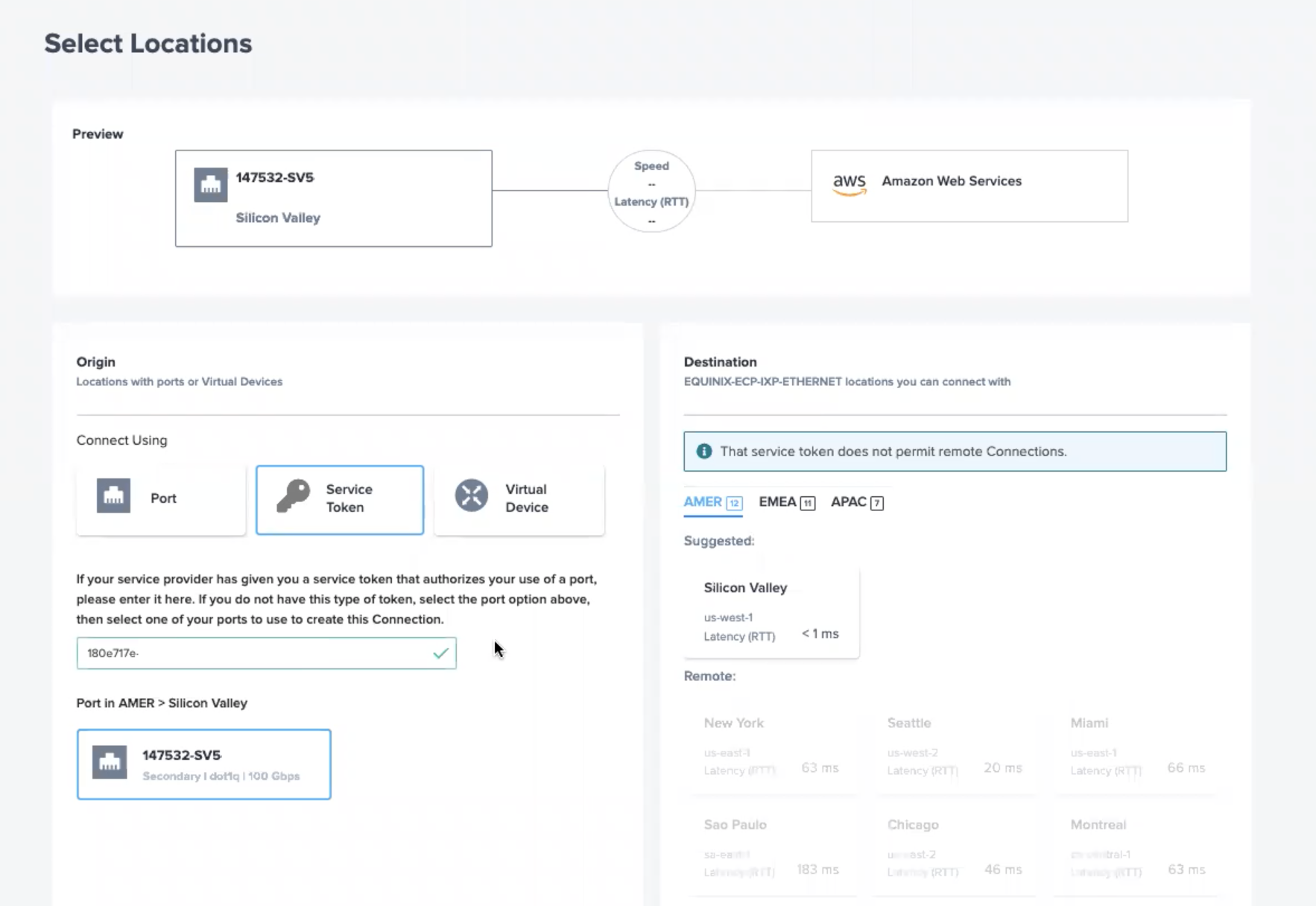 Entering the Service Token into Fabric - Single