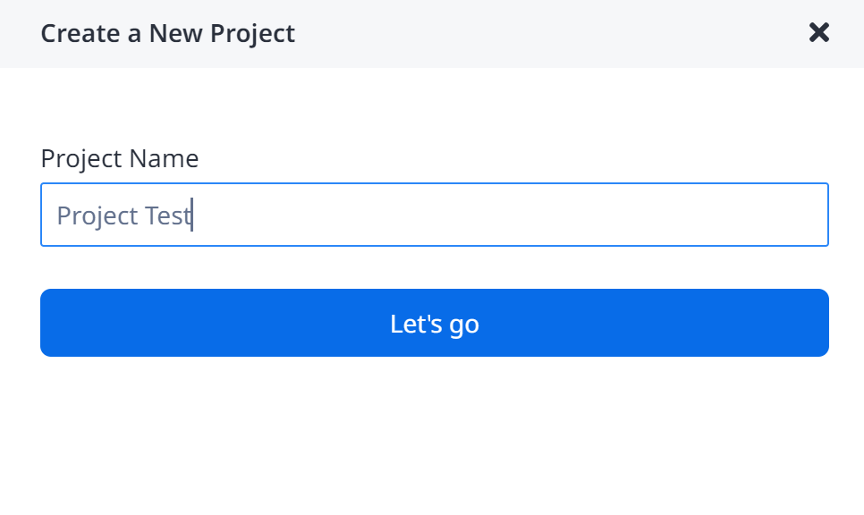 Create a New Project pane