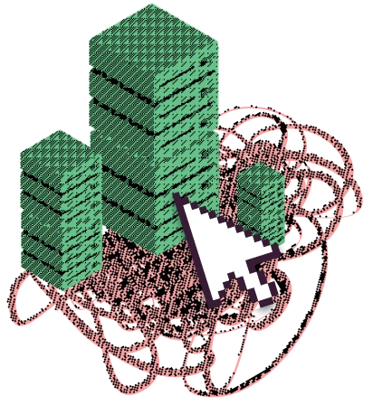 Stylized image of sever stack with cursor placed over it