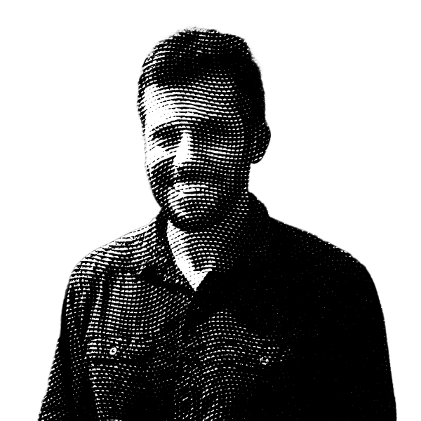 Halftone black and white image of David M. Carballo
