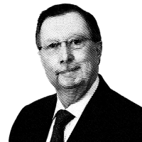 Halftone black and white image of Michael J. Lotito
