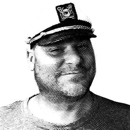 Halftone black and white image of Marky Jackson-Taulia