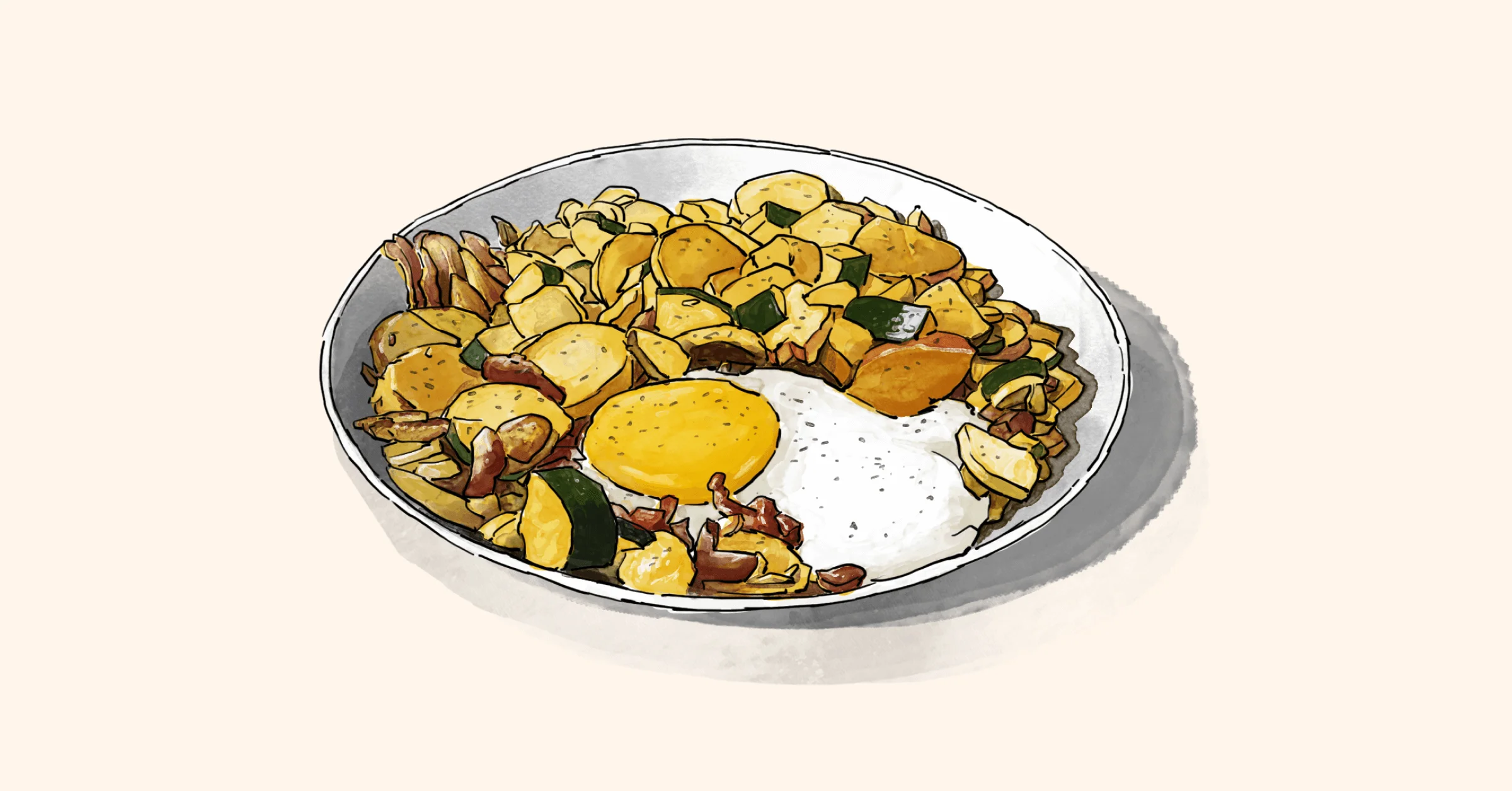 Illustration of Gröschtl: An Alpine Fry-up Filler!