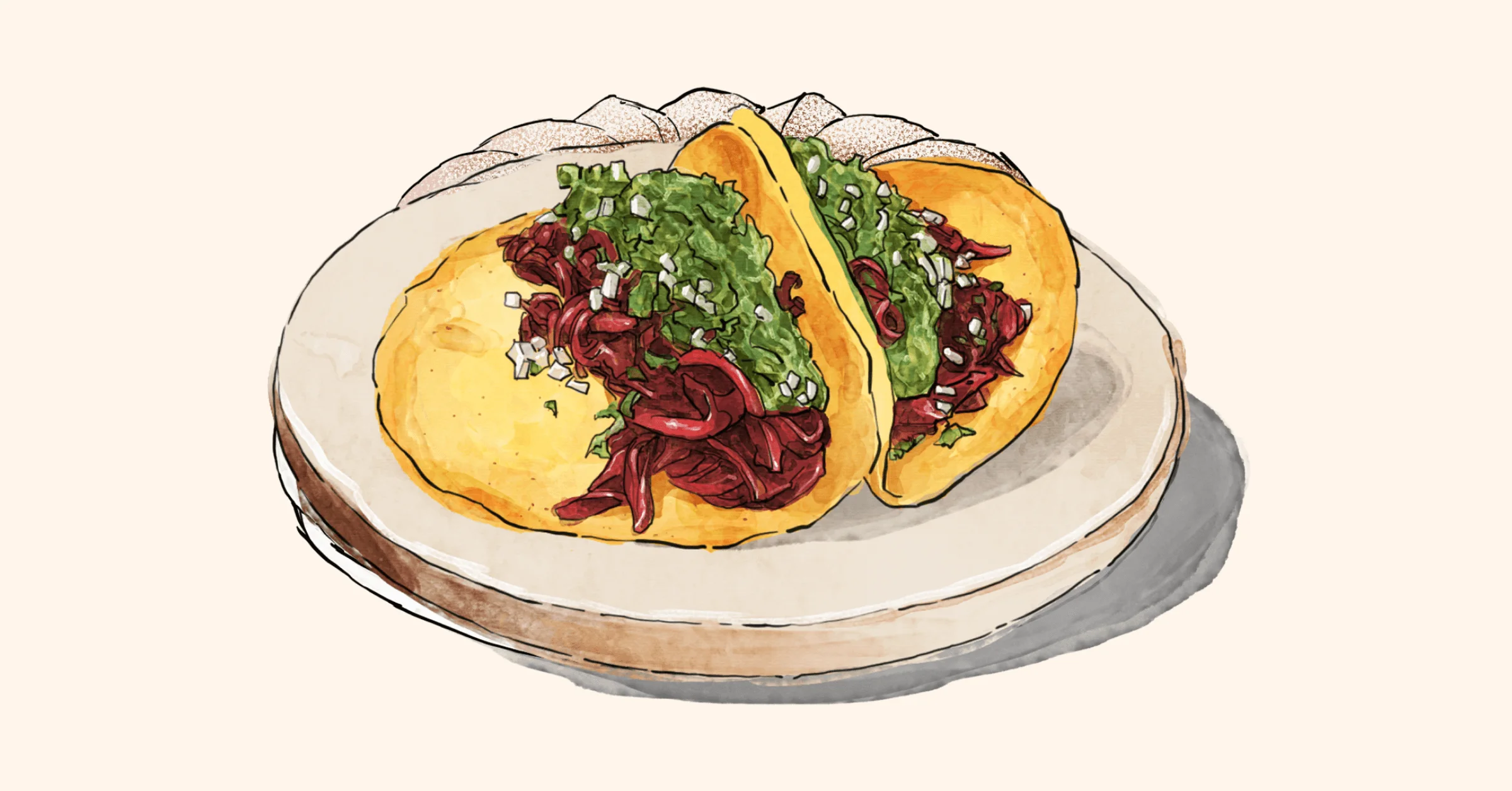 Illustration of Hibiscus Tacos
