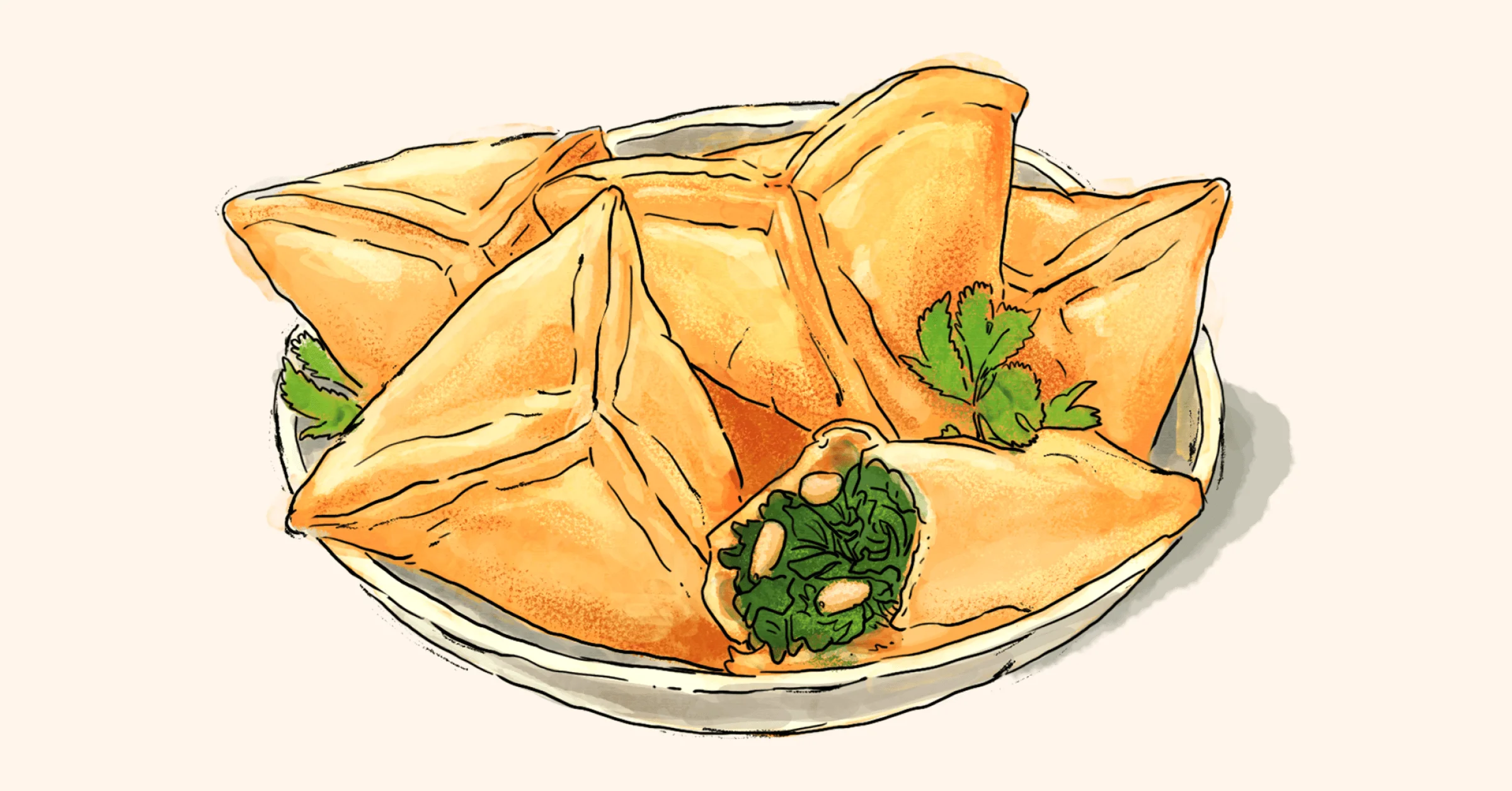 Illustration of Lebanese Spinach Pies