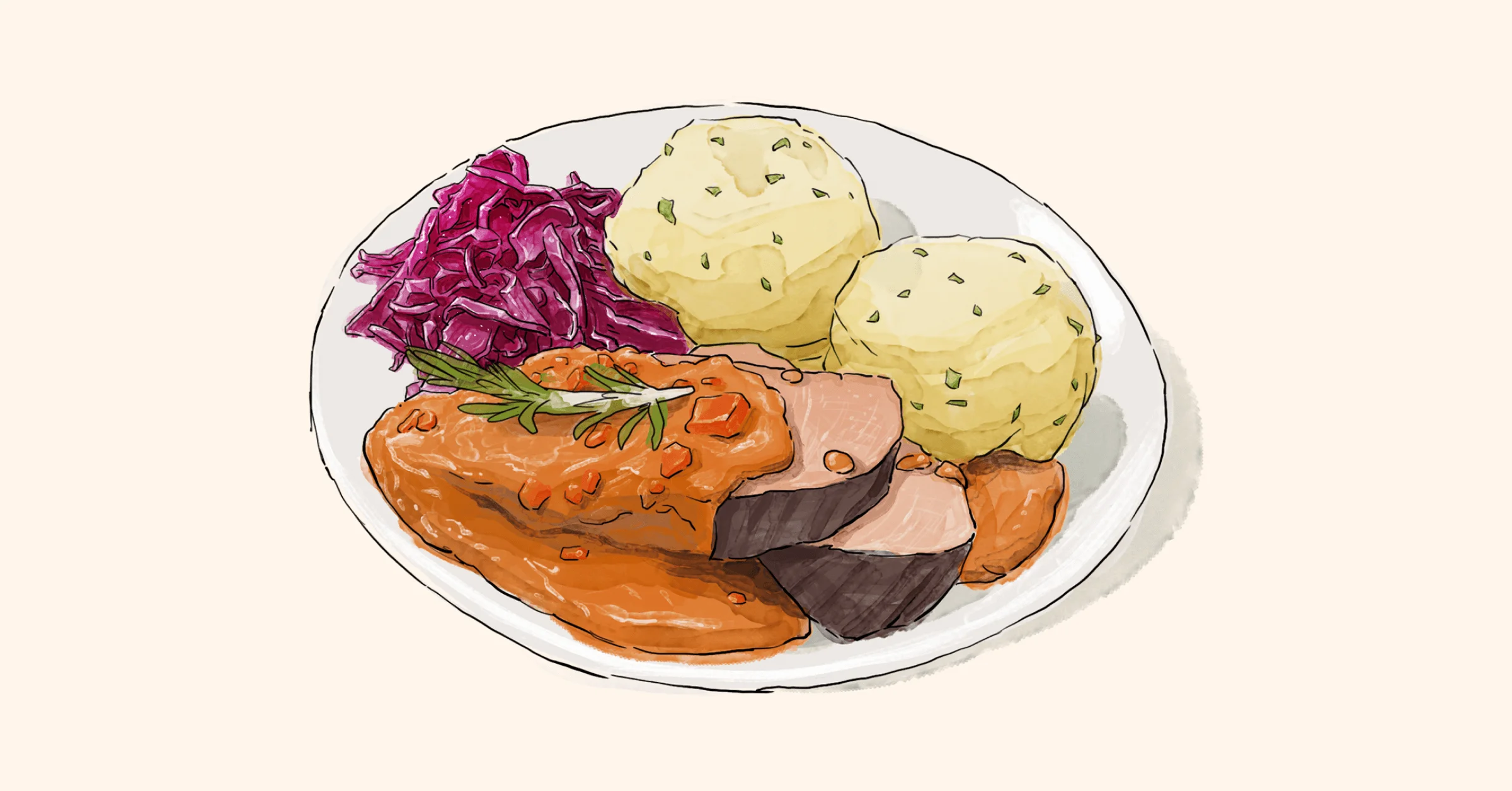 Illustration of Dino’s Sauerbraten