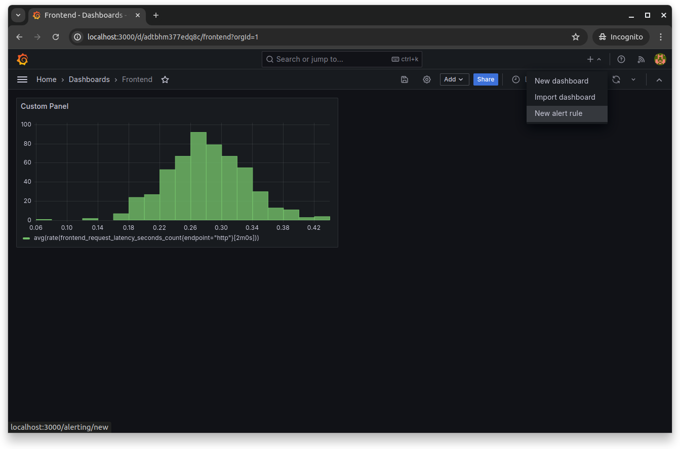 Adding a Grafana alert rule