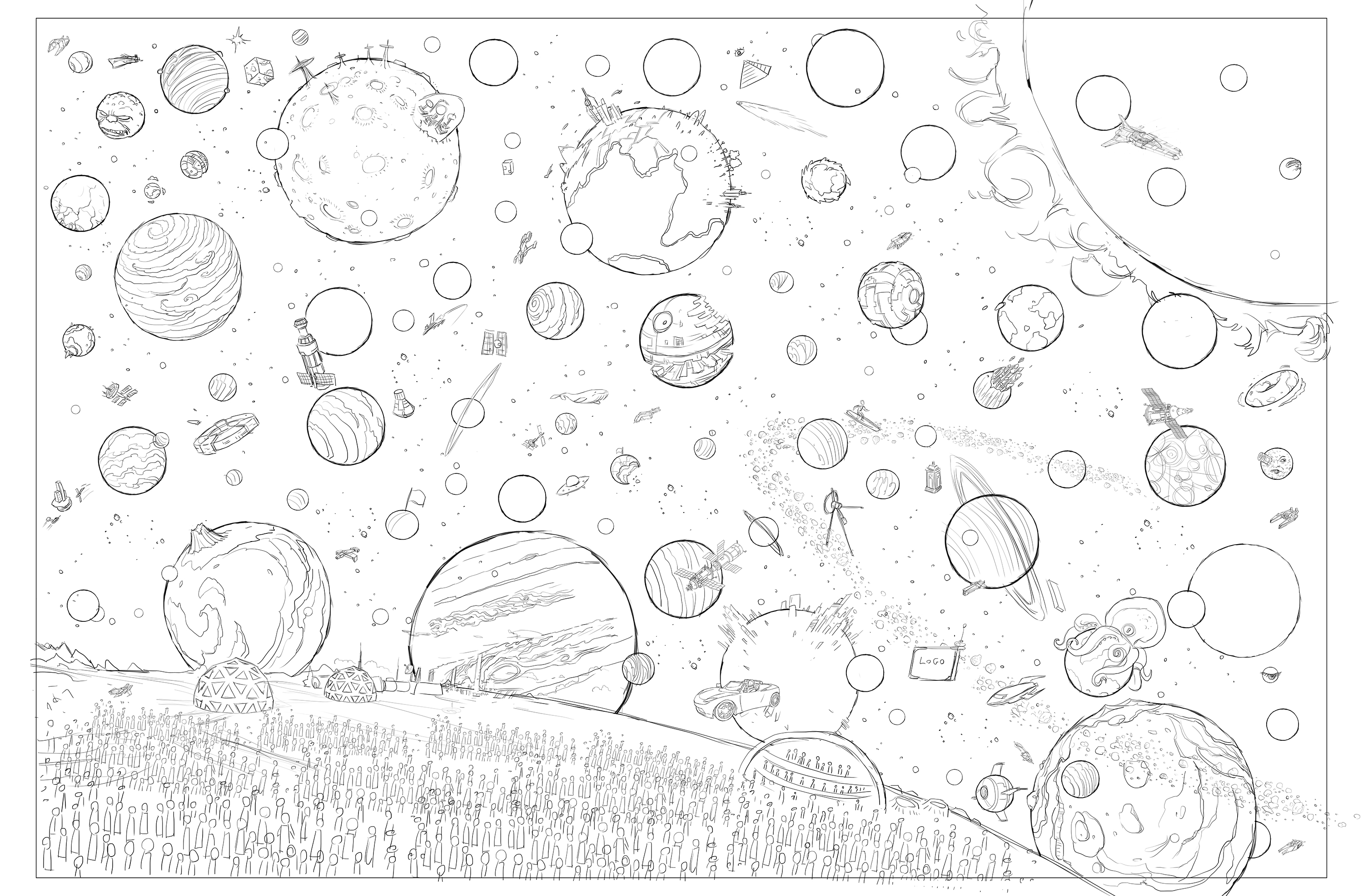 Illustration sketch: Planets