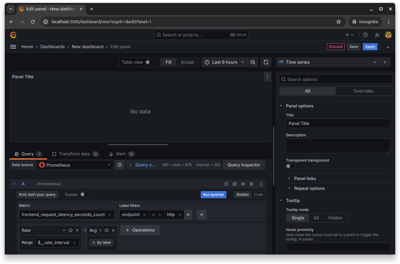 Grafana query editor