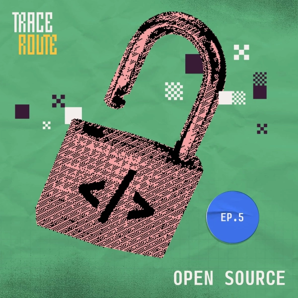 Stylized image of episode 5: Open Source
