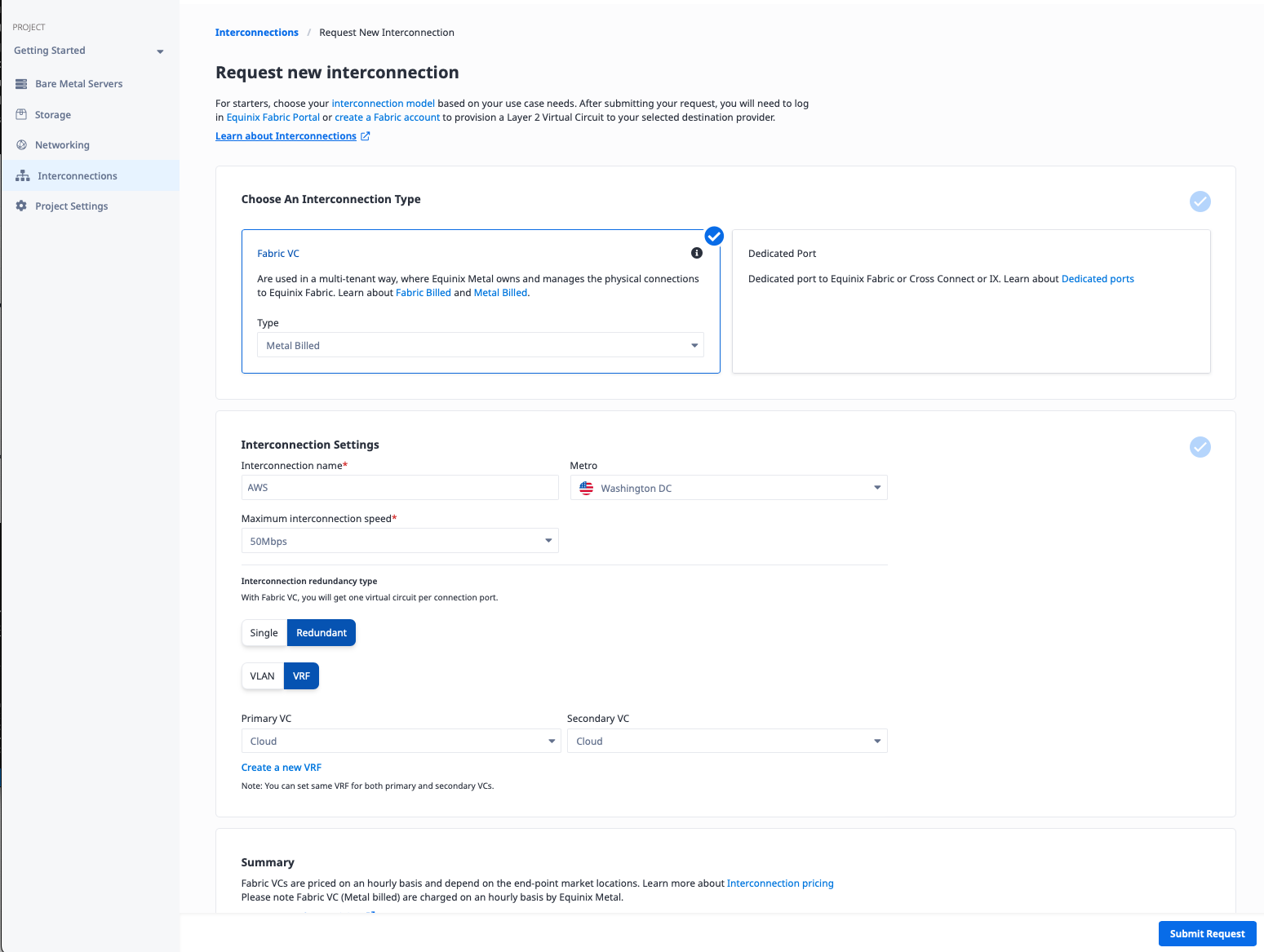 Create interconnection details