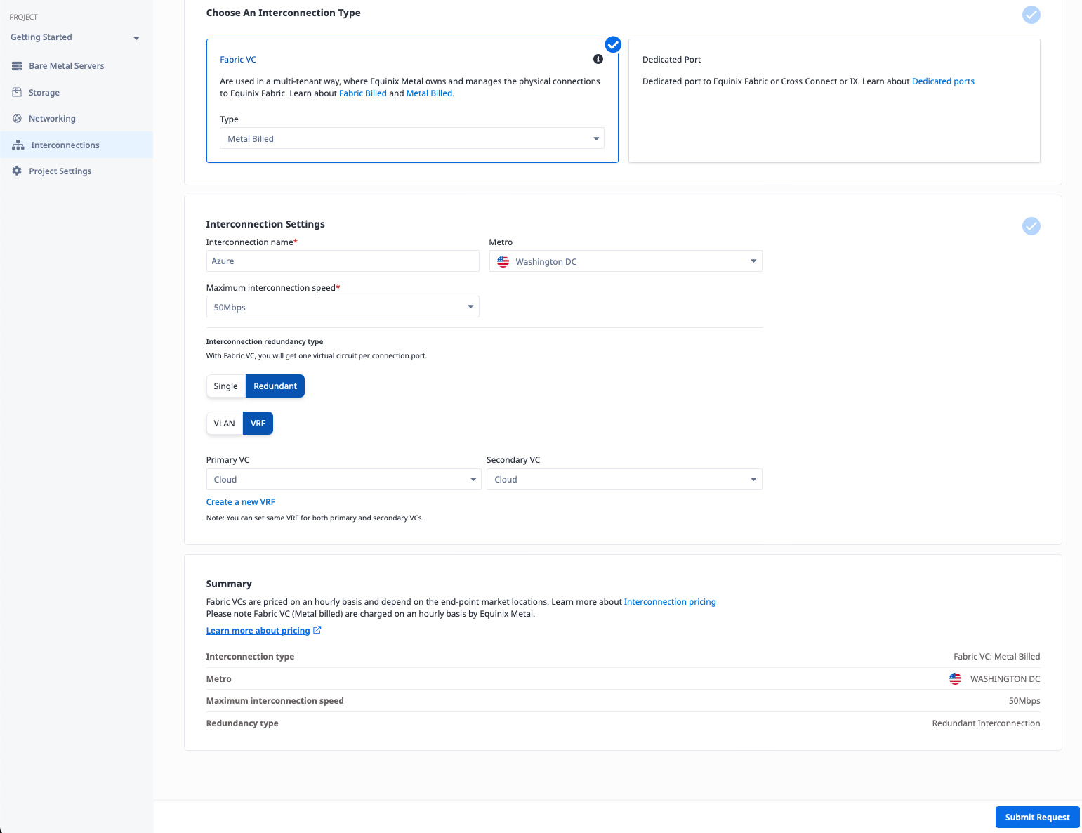 Create interconnection details