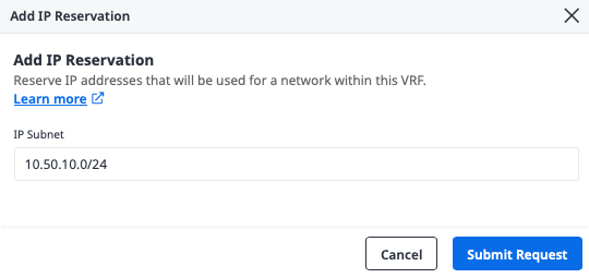 Add IP Reservation Details