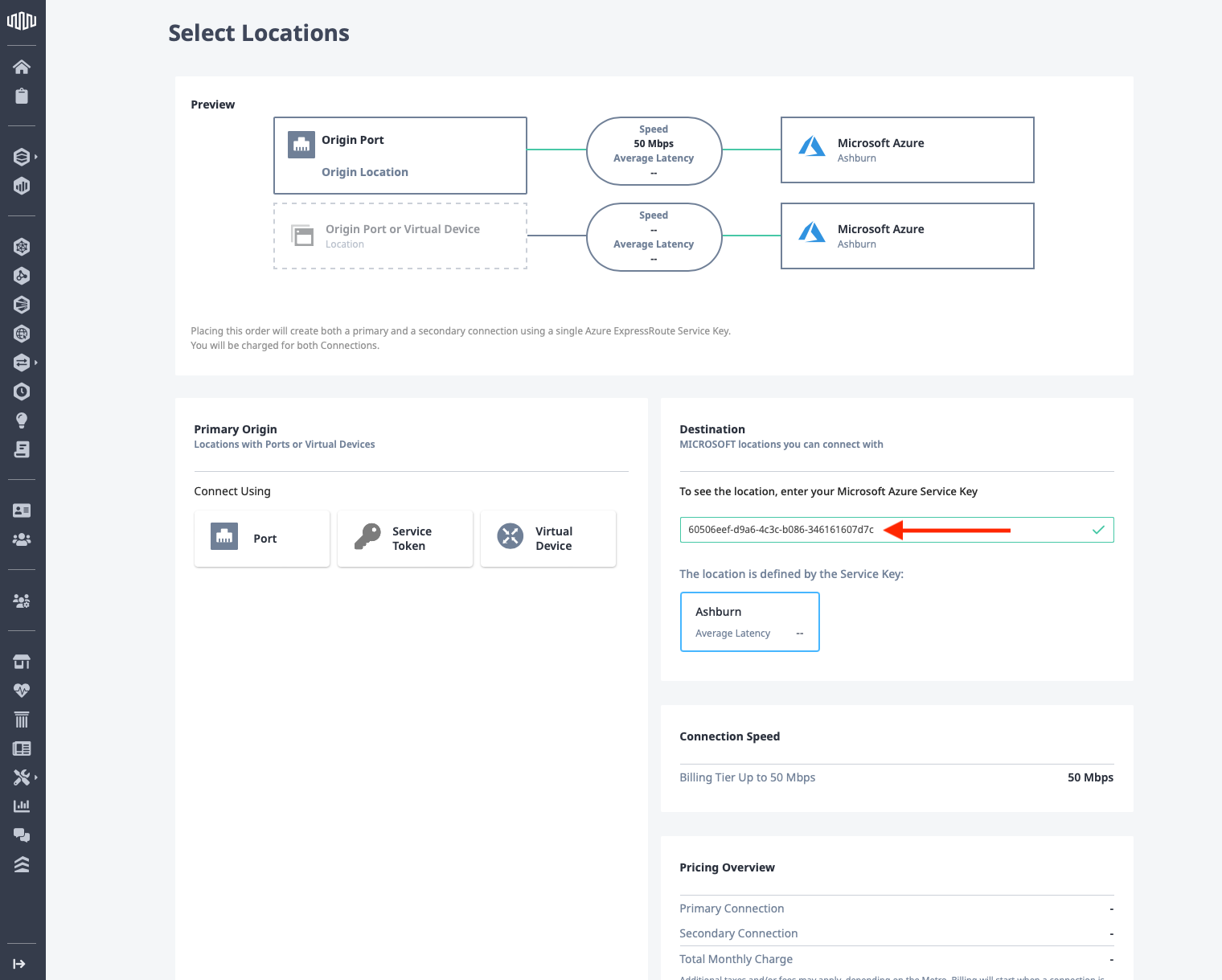 Azure Service Key