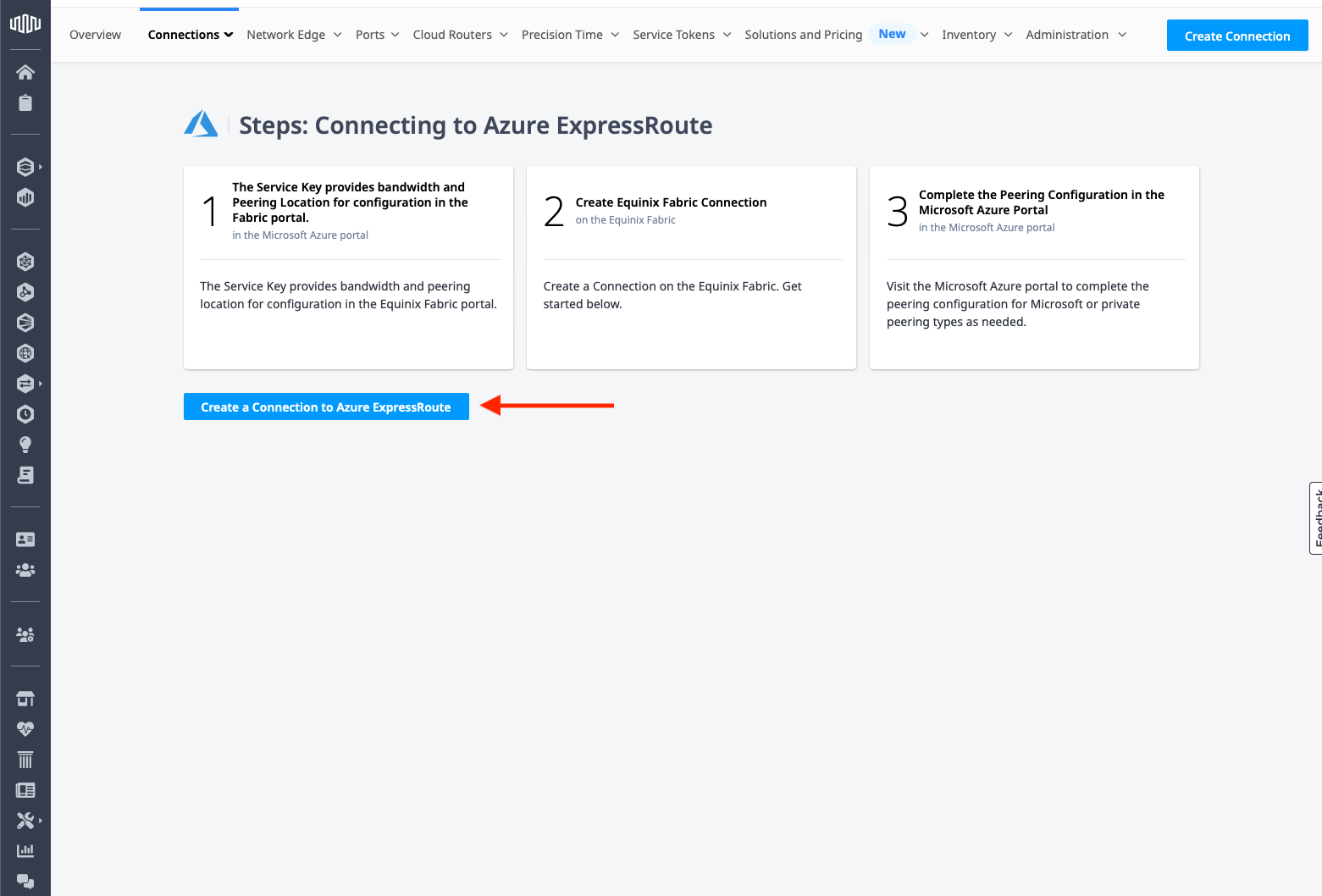 Create Connection to Azure ExpressRoute