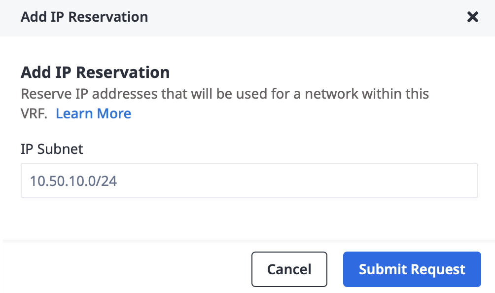 Add IP Reservation Details