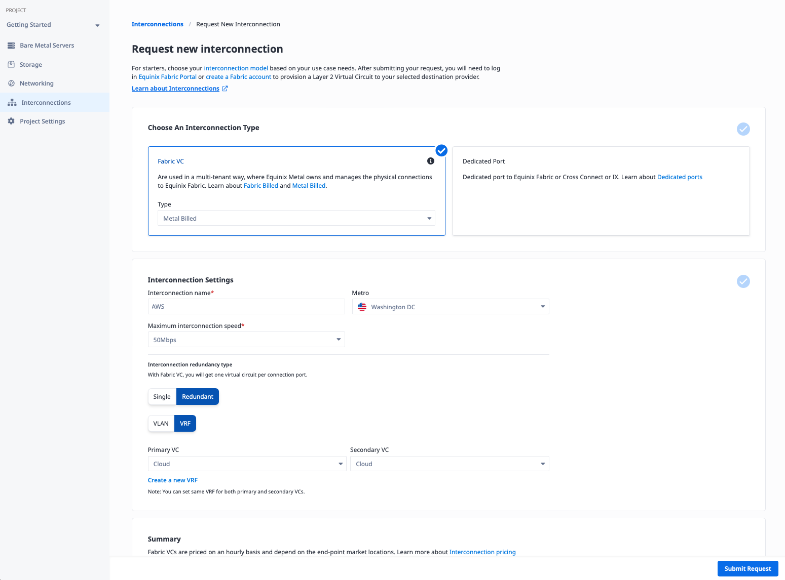 Create interconnection details