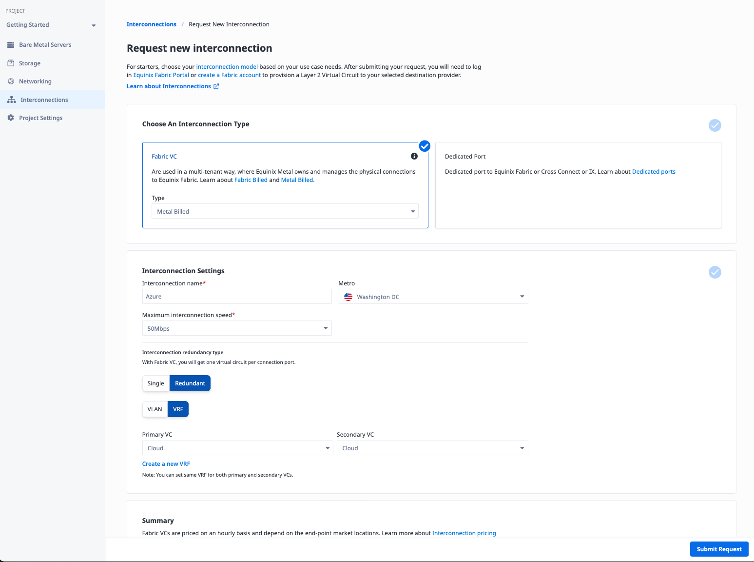 Create interconnection details