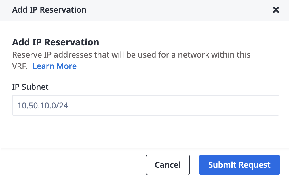 Add IP Reservation Details