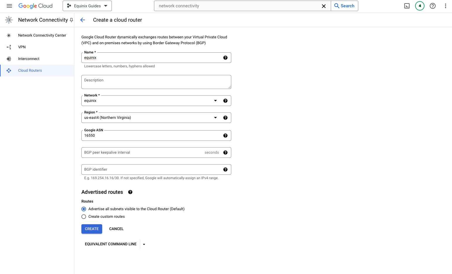 Create Cloud Router