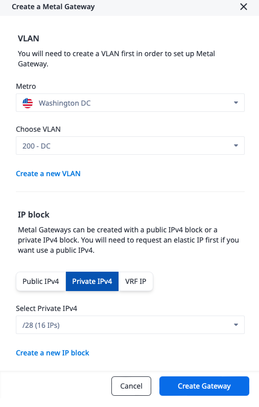 Create Metal Gateway