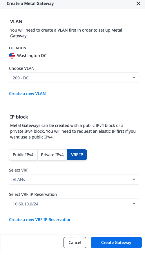 Create Metal Gateway