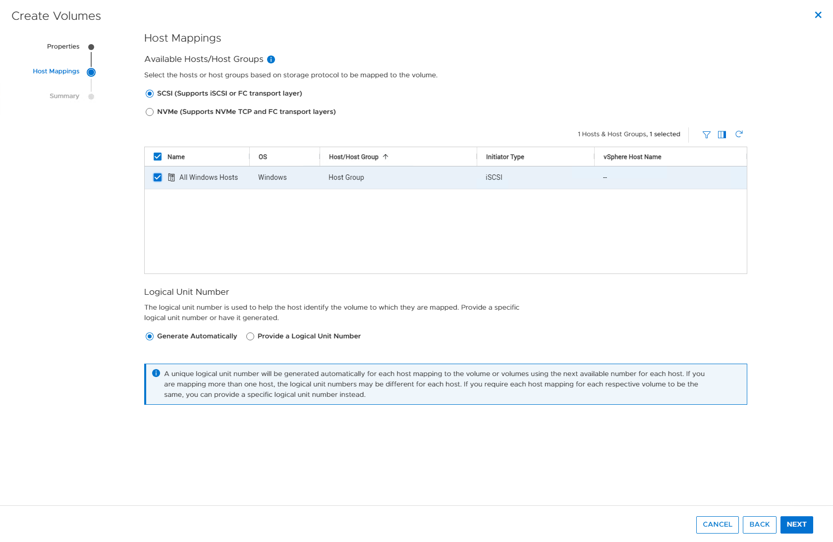 PowerStore-create-volume-host-mapping