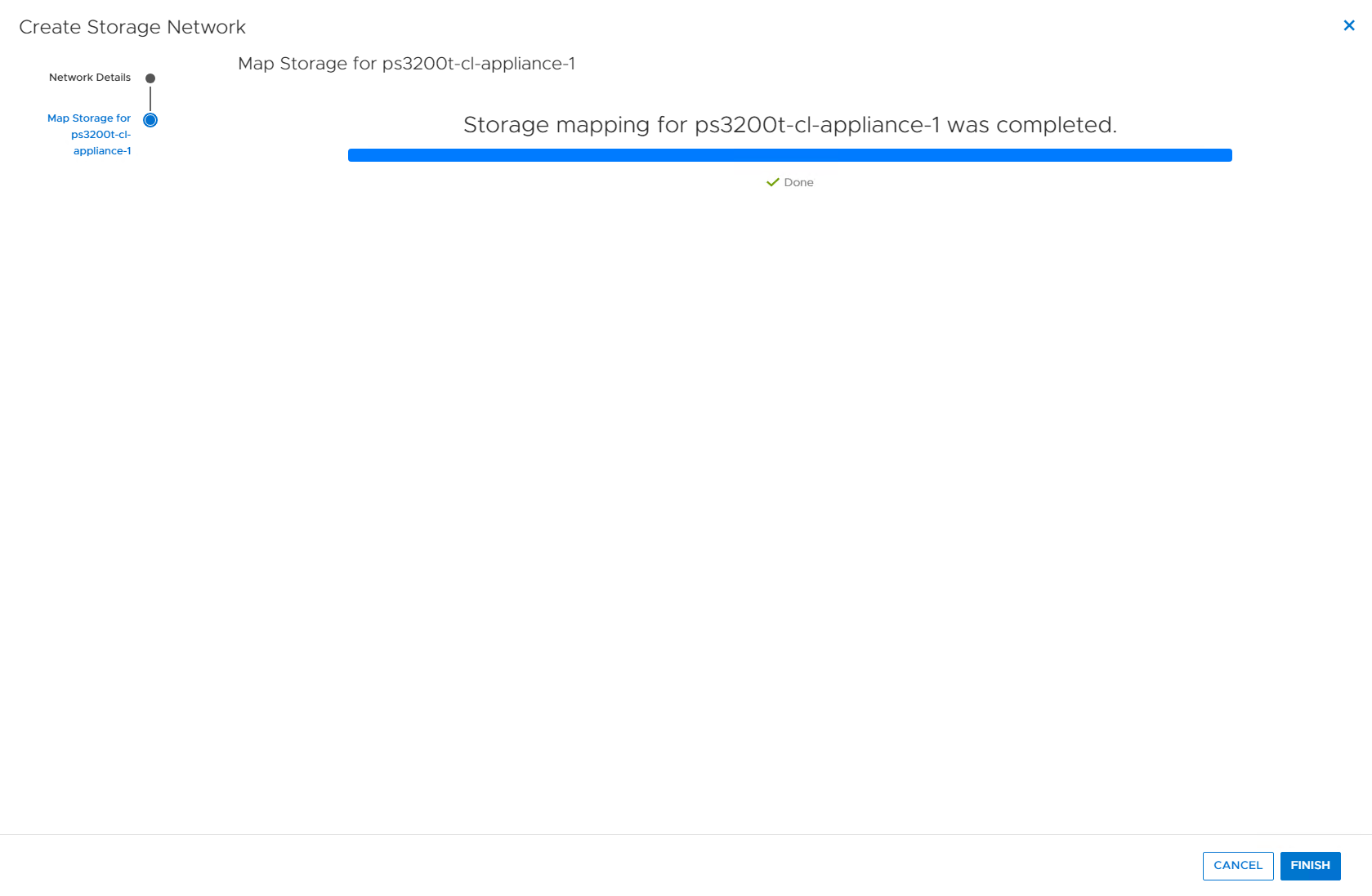 PowerStore Storage Network - Map Storage Complete