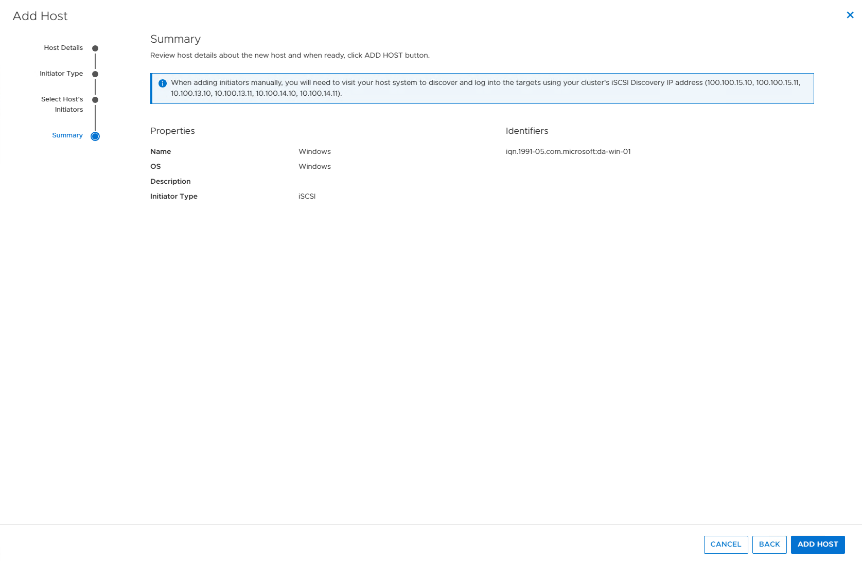 PowerStore - Host Summary