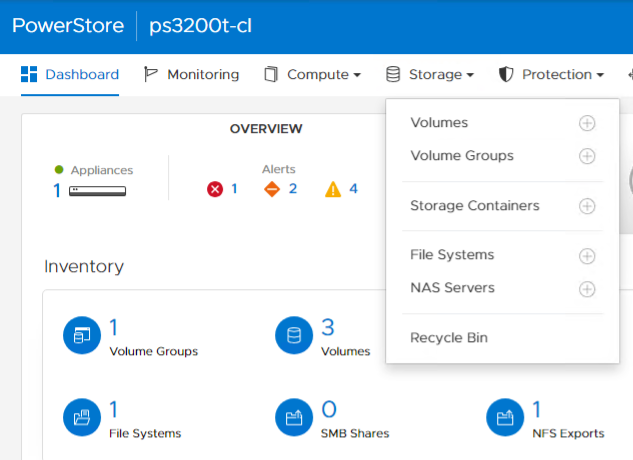 Dell PowerStore Dashboard