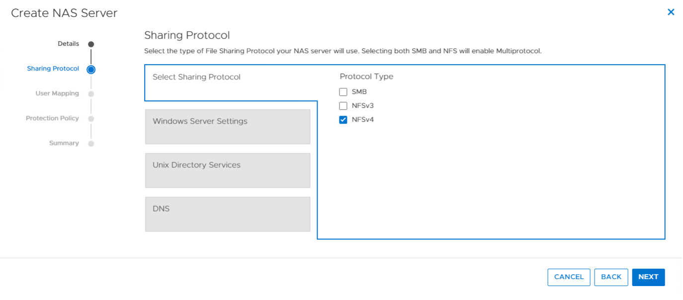 Dell PowerStore Create a NAS Server Deatils