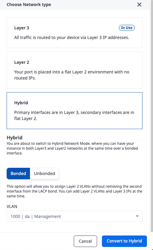 Convert to Hybrid Mode