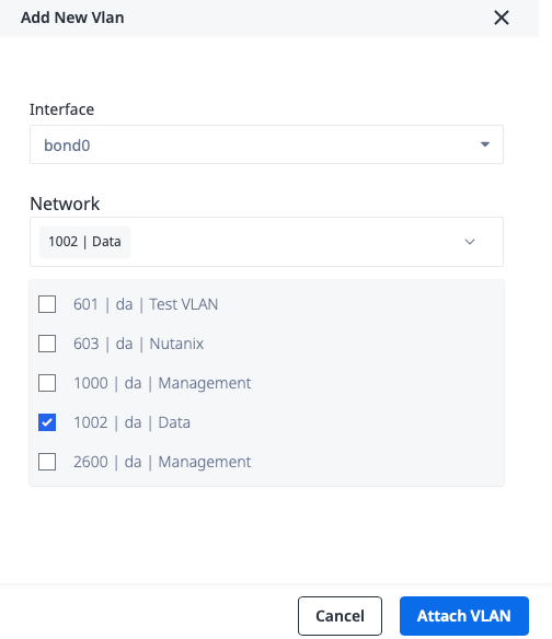 Attach VLAN - bond0