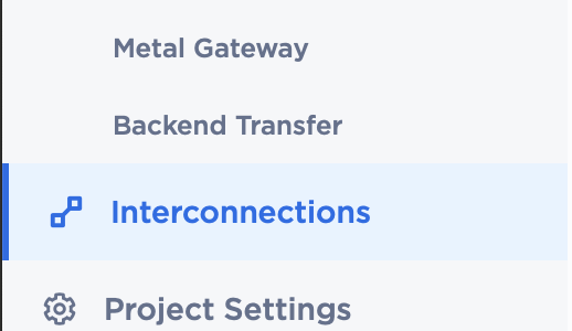 Metal Interconnections in the Project Menu
