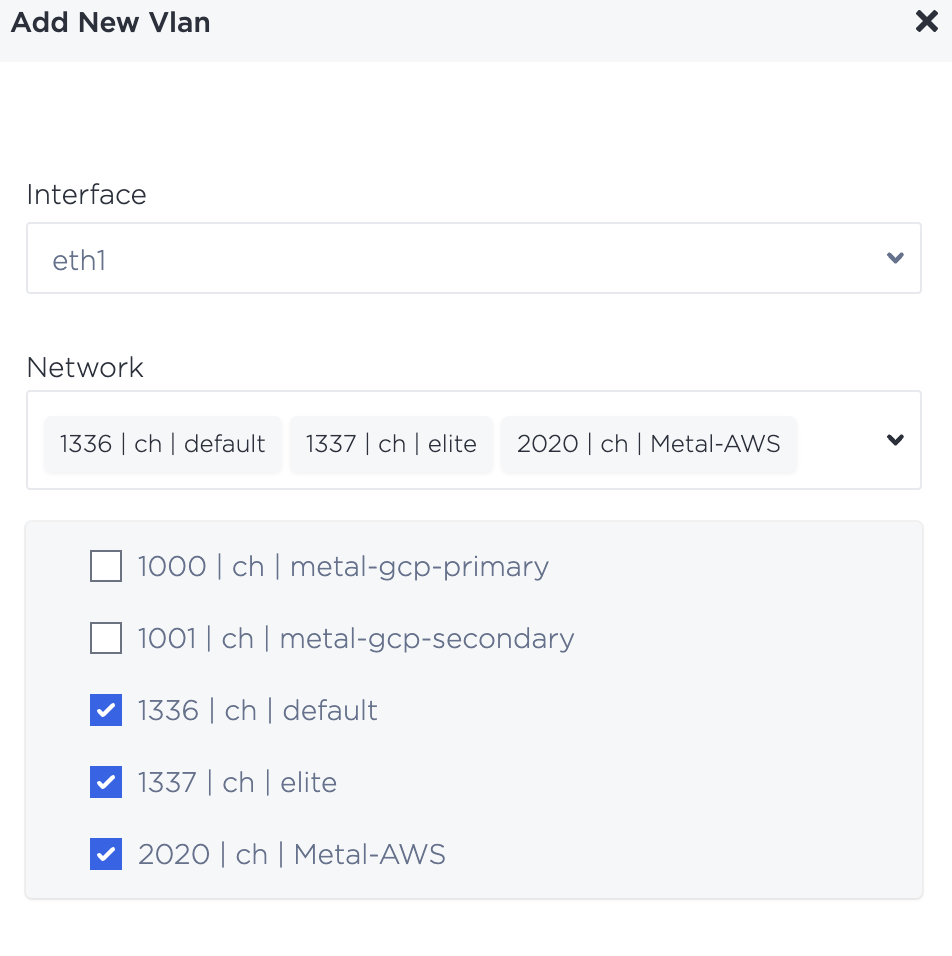 Adding VLANs to an Interface in Metal