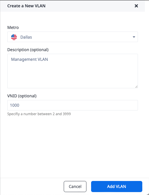 create a vlan