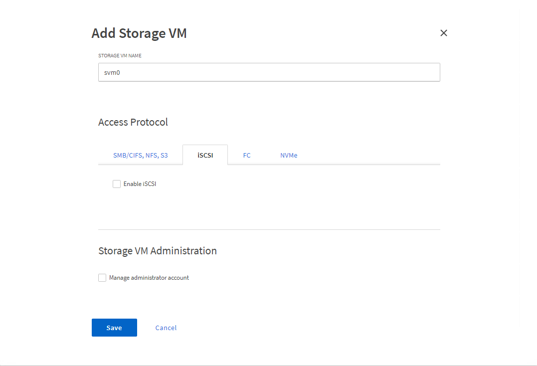 add storage - iscsi