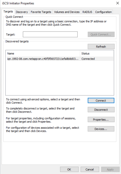 Successful iSCSI Target