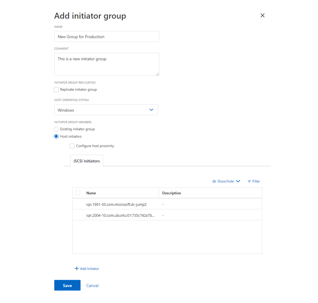 Add initiator group