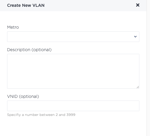 Screenshot of Creating a new VLAN