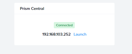 Prism Central Connected